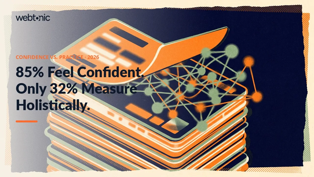 Audience measurement statistics 2026 thumbnail showing 85 percent confidence in ROI measurement against 32 percent who measure it holistically