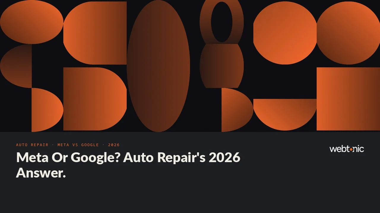 Meta Ads versus Google Ads auto repair statistics 2026 thumbnail comparing 0.80 percent Meta click through rate against 5.56 percent on Google Ads