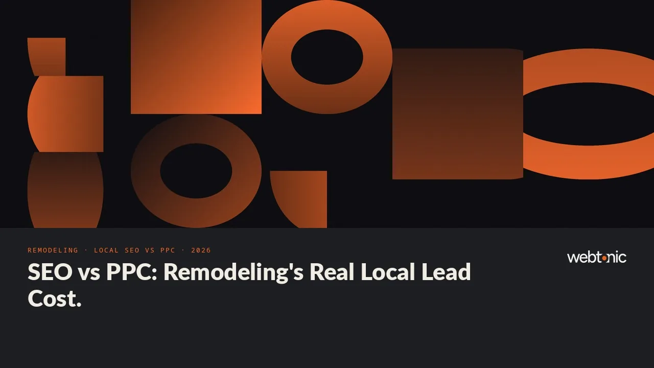 Remodeling local SEO versus PPC statistics 2026 thumbnail showing a 90.92 dollar Google Ads cost per lead against BrightLocal's 31 percent star rating threshold