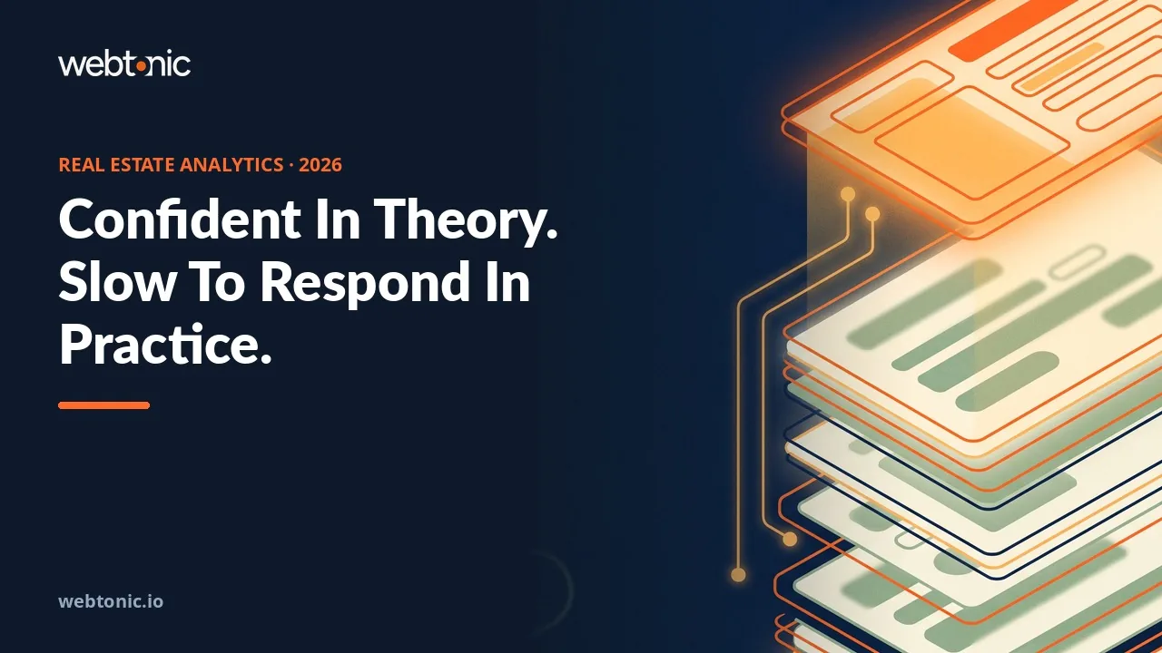 Real estate campaign ROI and analytics statistics 2026 thumbnail showing 56 percent of teams extremely confident in channel attribution against only 41 percent who respond to a new lead immediately