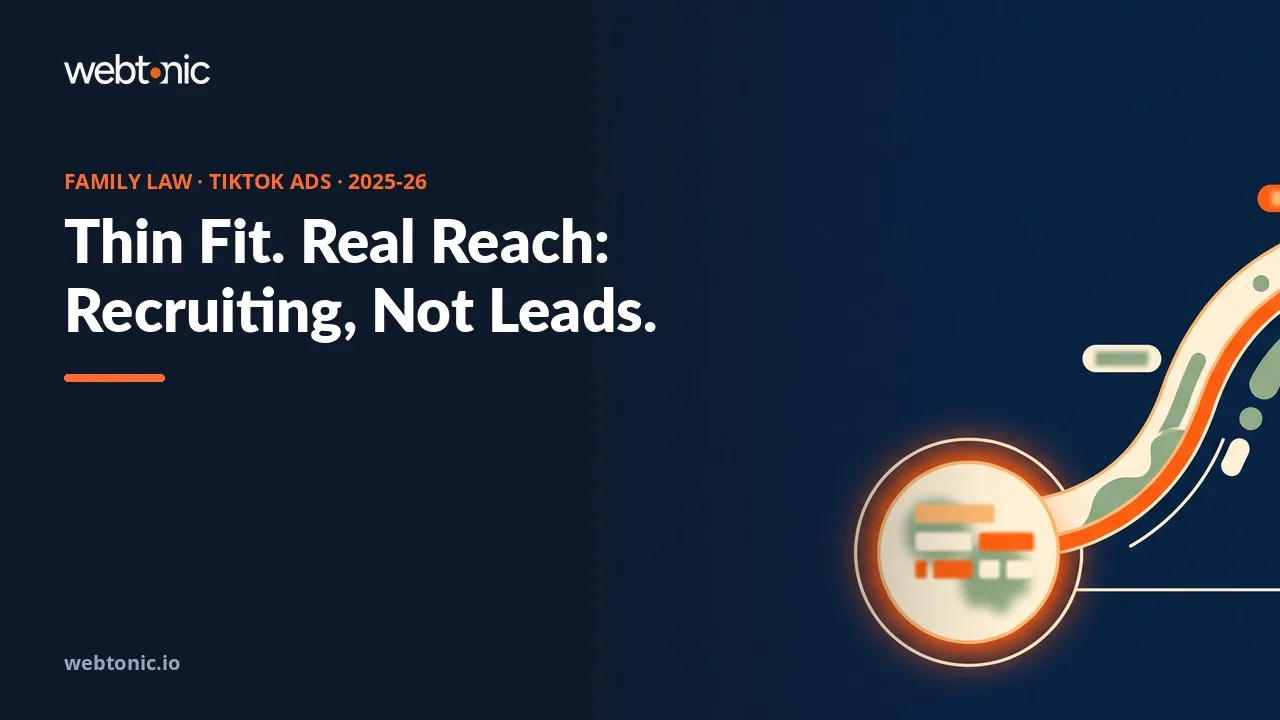 Family law TikTok ads statistics 2026 thumbnail showing small business TikTok adoption rising from 17 percent to 33 percent between 2023 and 2025