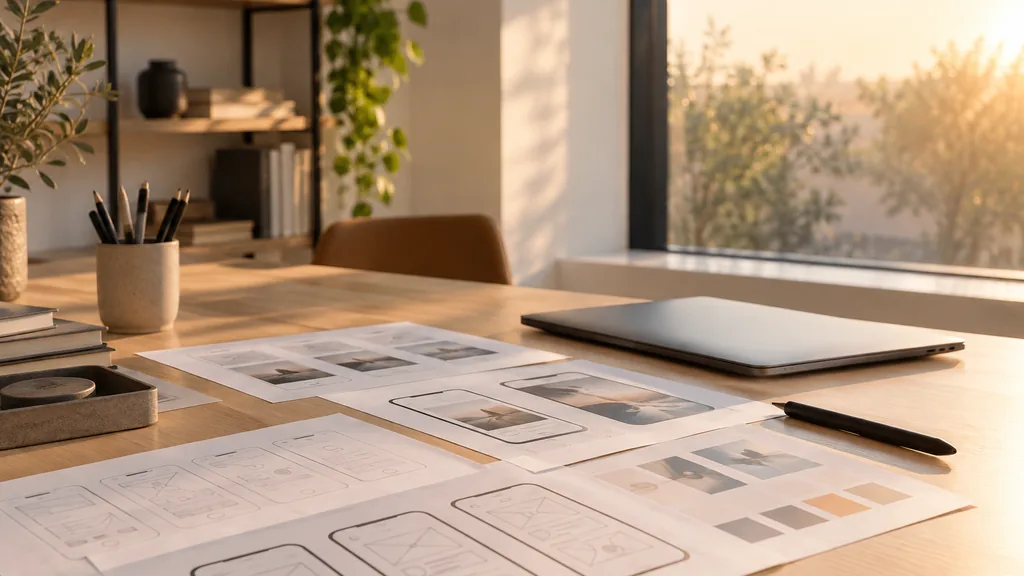 An empty Doha web design studio workspace