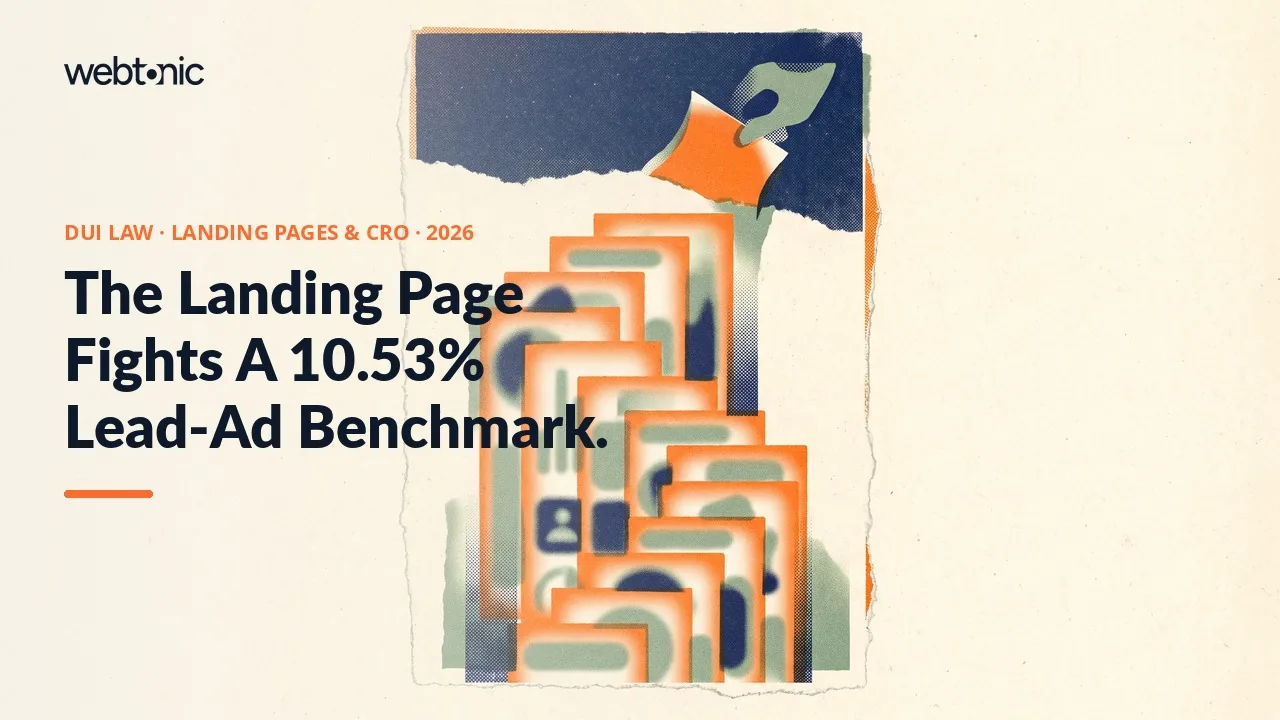 Criminal DUI law landing pages and CRO statistics 2026 thumbnail showing 85 percent of legal consumers expect a response within 48 hours