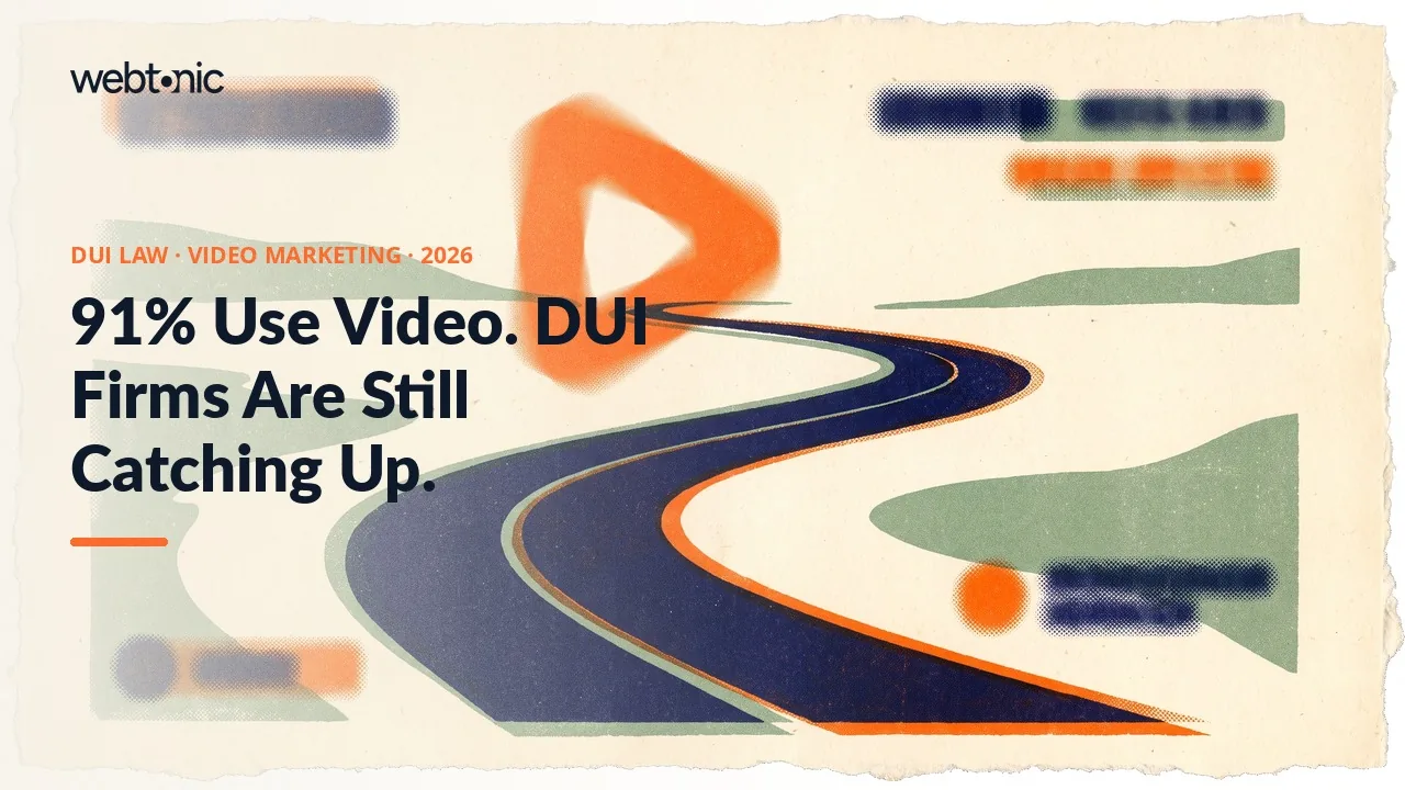 Criminal DUI law video marketing statistics 2026 thumbnail showing 91 percent of businesses using video as a marketing tool