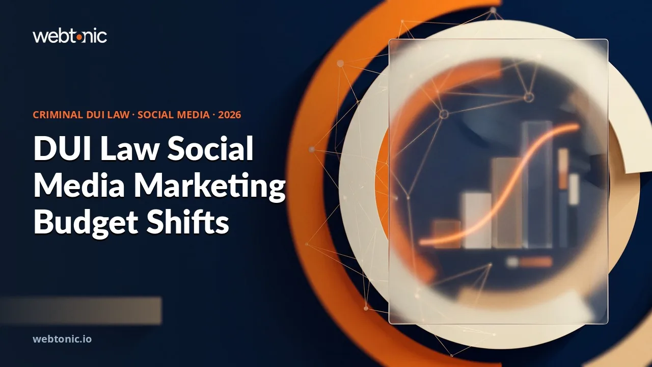 Criminal DUI law social media marketing budget shifts thumbnail showing social media's share of marketing budget rising from 14.25 percent toward 23.06 percent