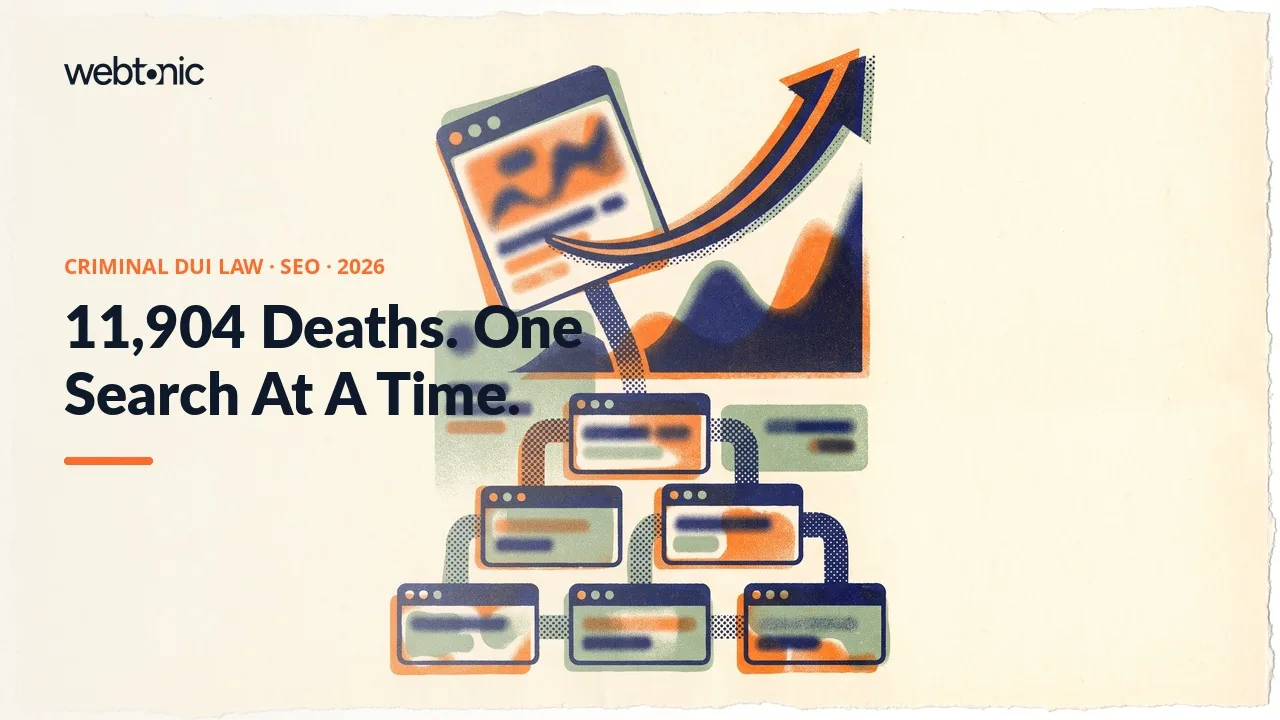 Where criminal DUI law SEO budgets are headed thumbnail showing US alcohol impaired driving fatalities falling from 13,599 in 2021 to 11,904 in 2024