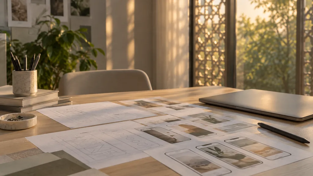 An empty Sharjah web design studio workspace
