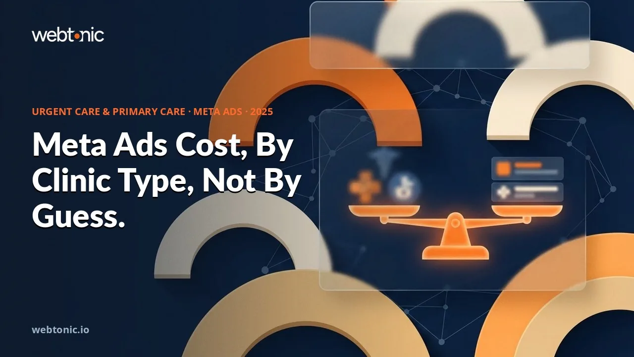 Meta Ads performance benchmarks for urgent care and primary care clinics 2025 thumbnail showing a 4.51 percent physicians and surgeons lead conversion rate against a 7.72 percent all-industry average