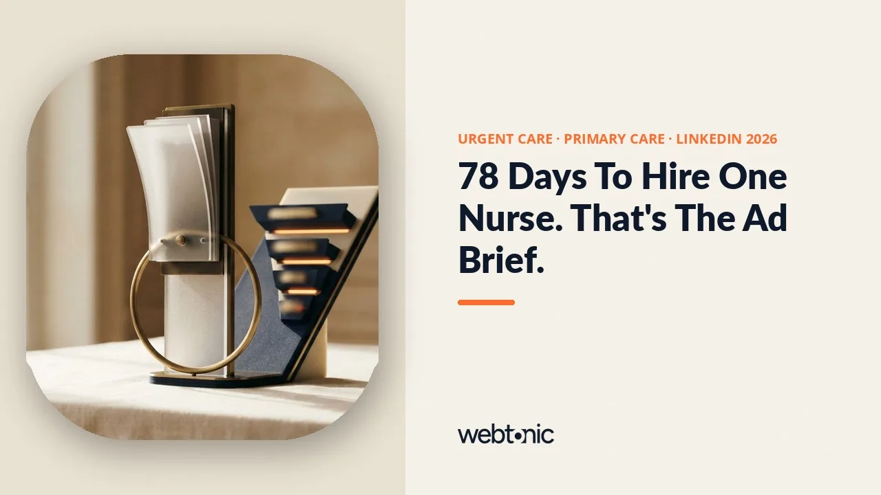 Urgent care and primary care LinkedIn ads statistics 2026 thumbnail showing a 78 day average nurse hiring cycle from the NSI national RN staffing report