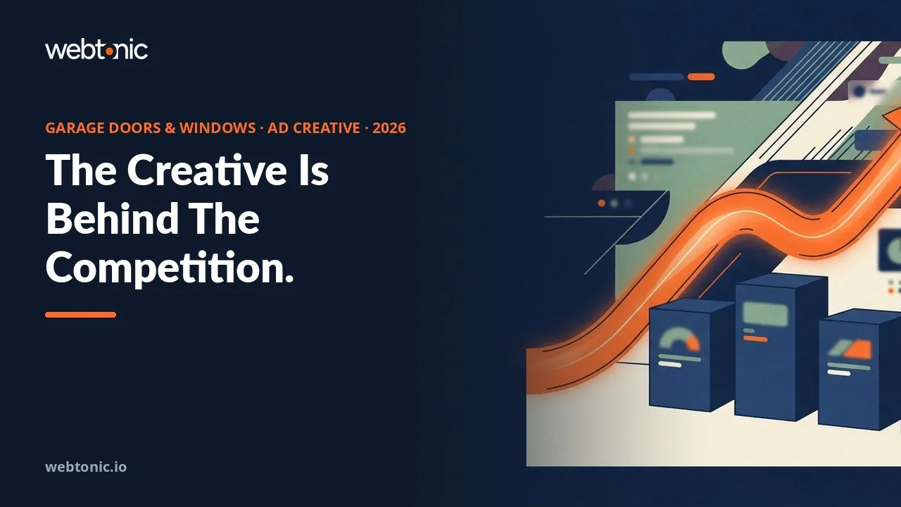 Garage door and window ad creative benchmarks 2026 thumbnail showing a 6.37 percent home services average click through rate against category leaders above 10 percent