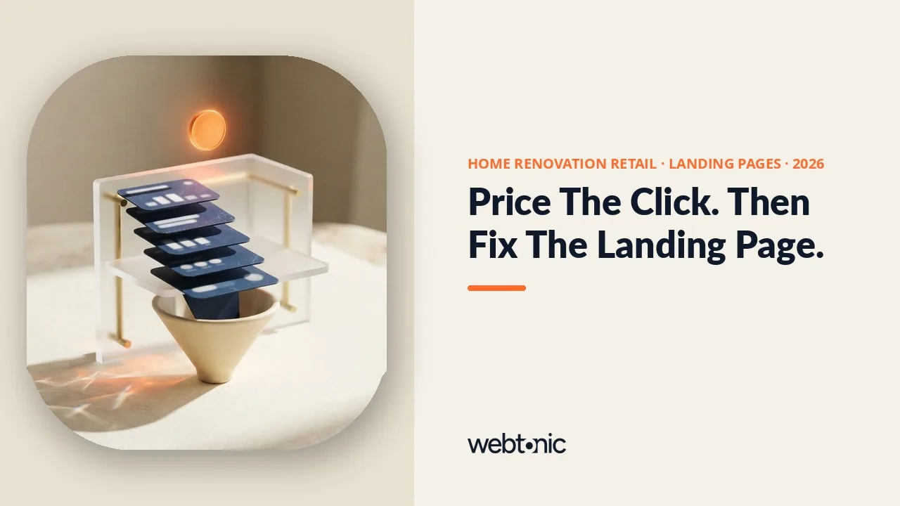 Home renovation retail landing page and CRO statistics 2026 thumbnail showing a 4.41 percent conversion rate on Doors and Windows Sales search ads against a 7.52 percent all-industry average