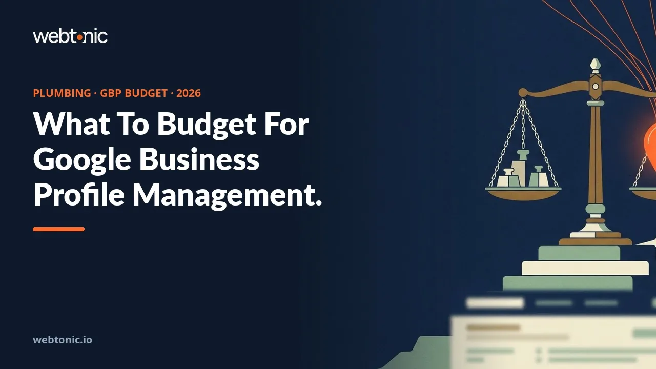 What plumbers should budget for Google Business Profile management thumbnail showing published vendor rates from USD 49 to USD 449 a month per location