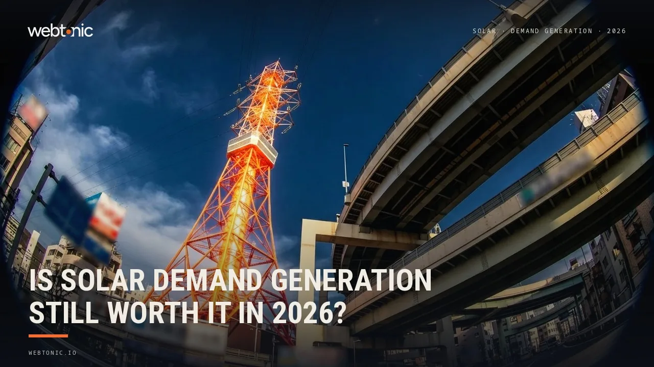 Solar demand generation statistics 2026 thumbnail showing referral leads converting at 29 to 37 percent against 8 to 15 percent for paid search ads