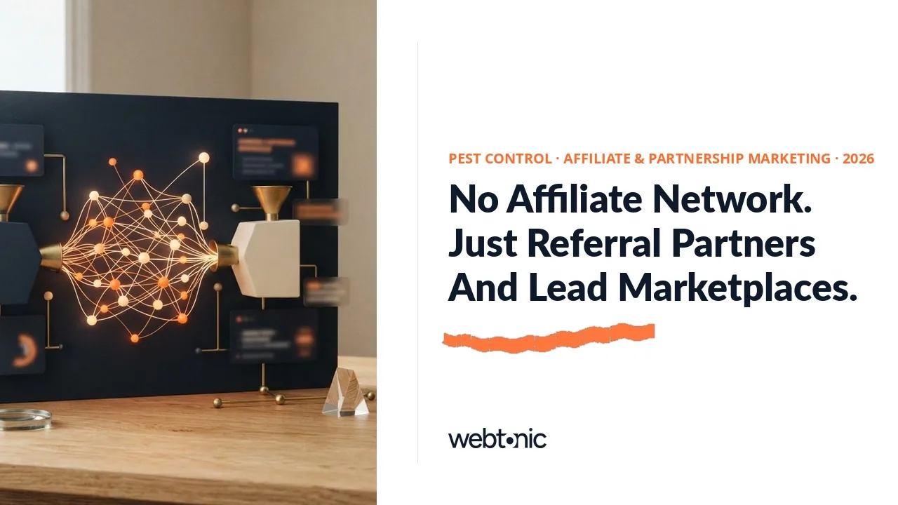 Pest control affiliate and partnership marketing statistics 2026 thumbnail showing marketing spend at 6.6 percent of revenue per NPMA's 2025 industry cost study