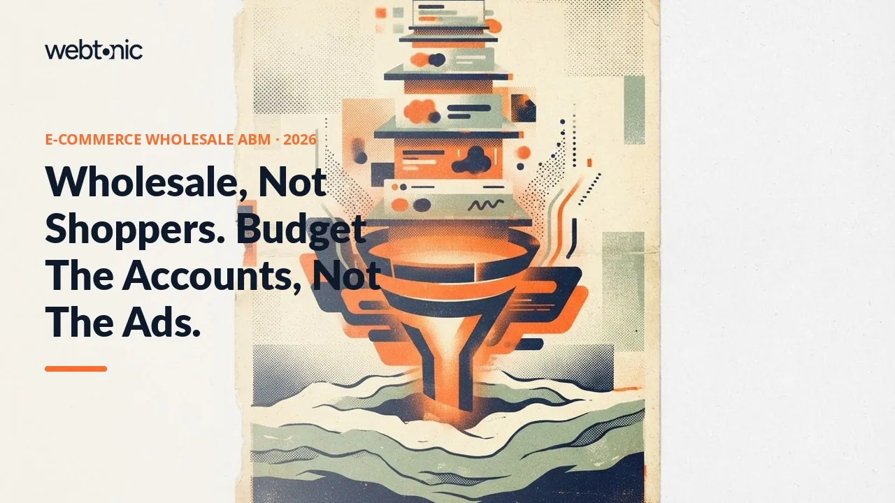 E-commerce account based marketing statistics 2026 thumbnail showing a USD 33.7 trillion global B2B ecommerce market from Shopify's own research