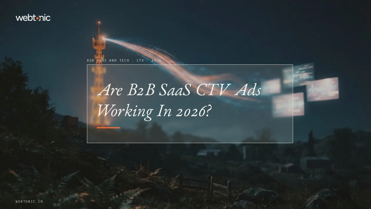 B2B SaaS and tech CTV advertising statistics 2026 thumbnail showing LinkedIn CTV ads 4.3 times more effective at reaching B2B audiences than linear TV