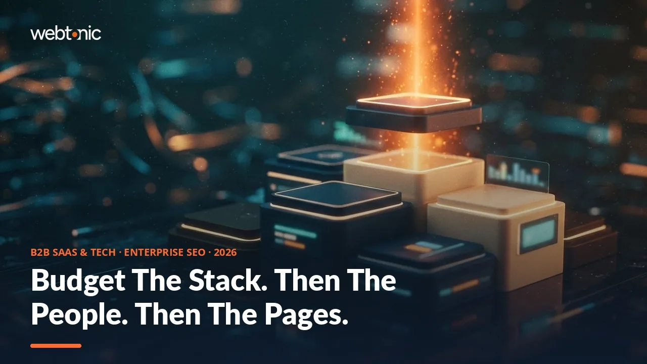 B2B SaaS and tech enterprise SEO budget statistics thumbnail showing a USD 1,499 monthly Ahrefs Enterprise list price and 7.0 percent of revenue spent on marketing