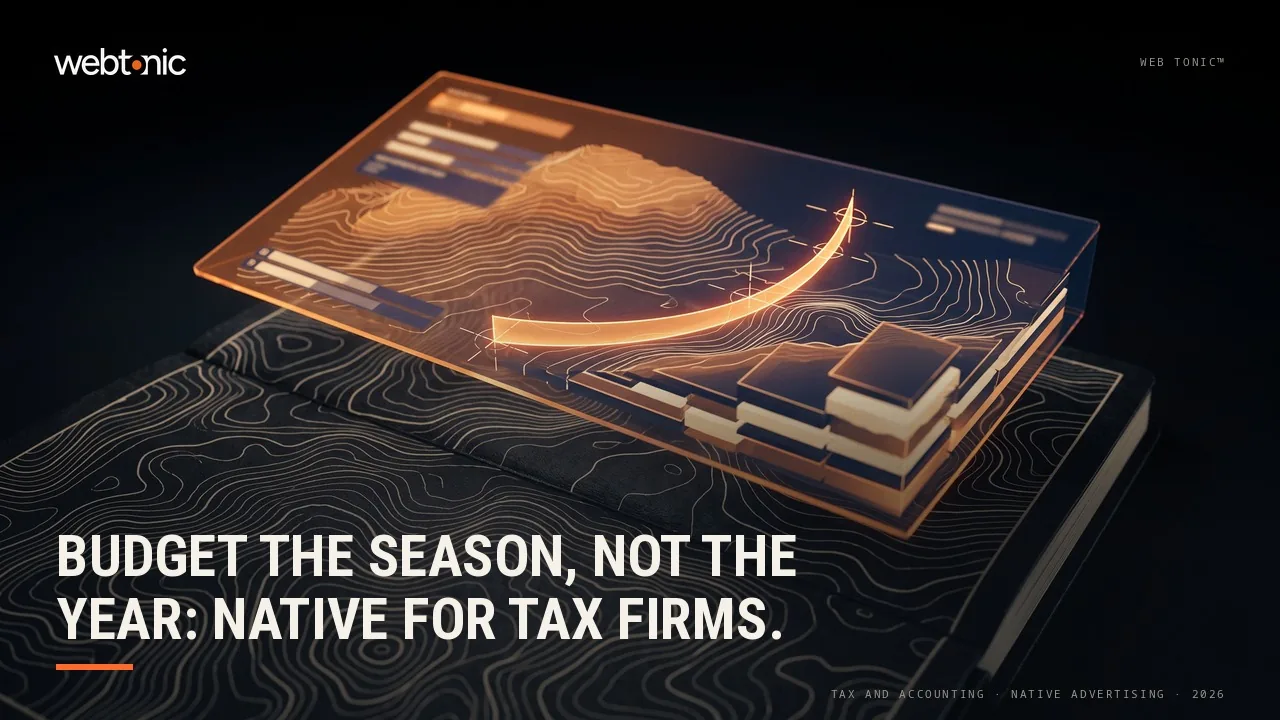 Tax firm native advertising budget thumbnail showing H&R Block marketing and advertising costs of USD 285.8 million in fiscal 2025 and IRS filing season return volumes
