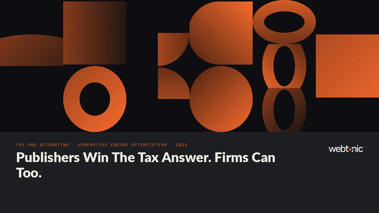 Tax and accounting generative engine optimization statistics thumbnail showing 25.79 percent AI Overview presence in Conductor's Financials sector