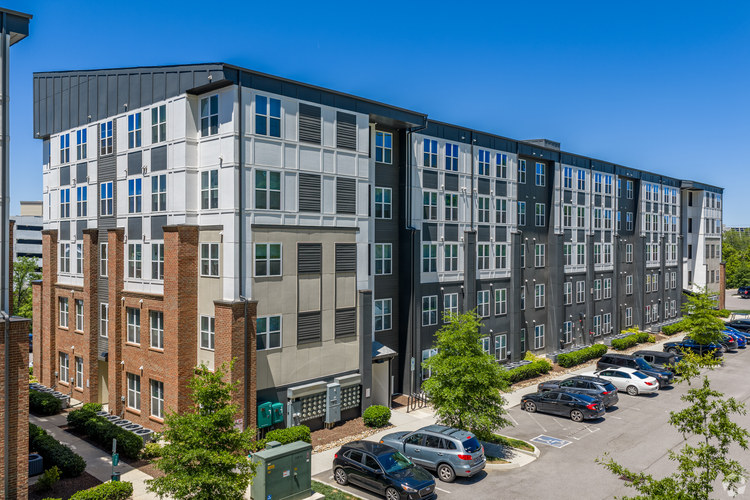 Exterior of a multi-story mixed-use building project