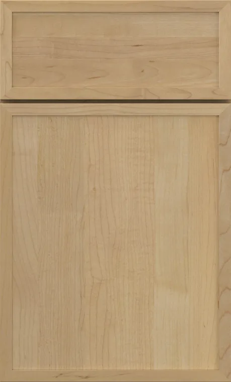 Light wood cabinet door with raised panel and simple frame design in natural finish.