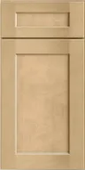 Light wood cabinet door with a raised rectangular center panel and a horizontal top panel.