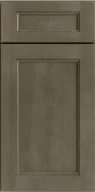 Single gray wooden cabinet door with raised panel and rectangular border design.