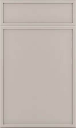 Plain beige cabinet door with a recessed rectangular panel and a thinner top panel.