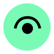 Black eye icon with an arch above it inside a green circle with white border.