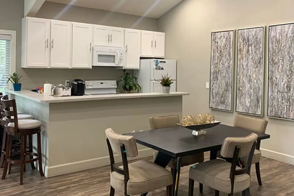 Dining room and kitchen