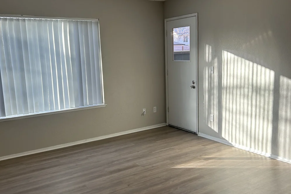 Living room with front door