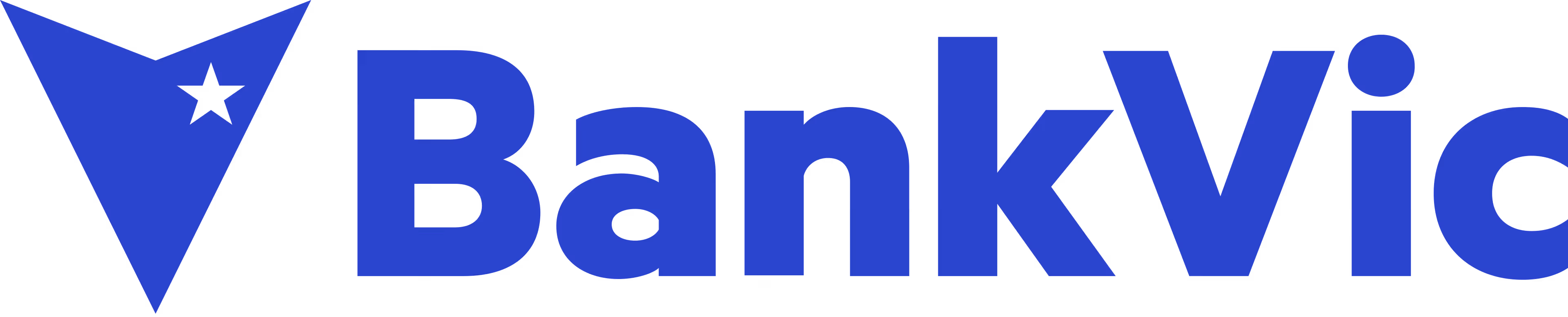 BankVic logo with stylized blue V shape featuring a black star.