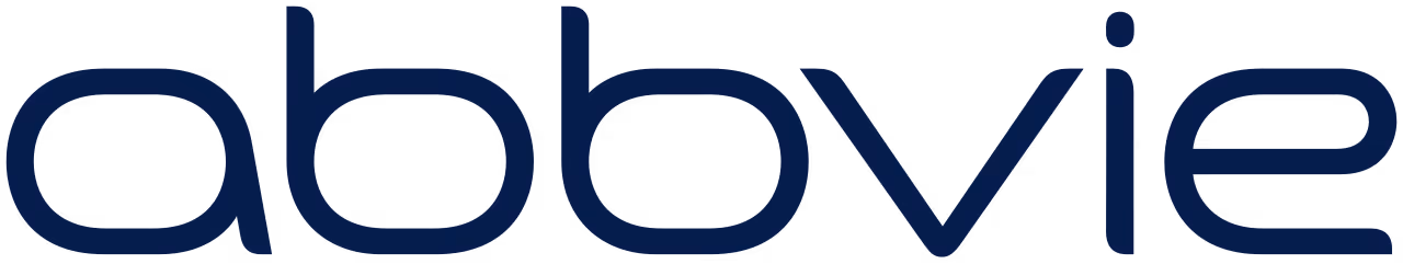 AbbVie company logo in dark blue lowercase letters.