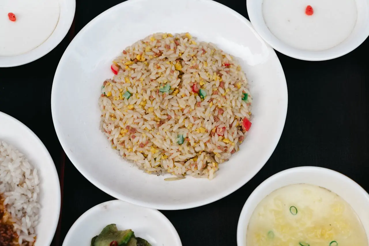 fried rice with veggies.