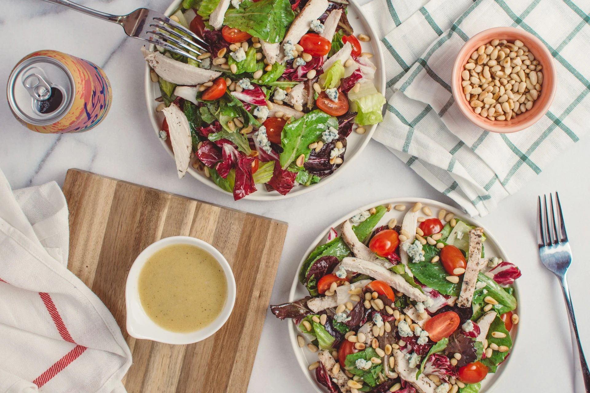 Two bowls of salad