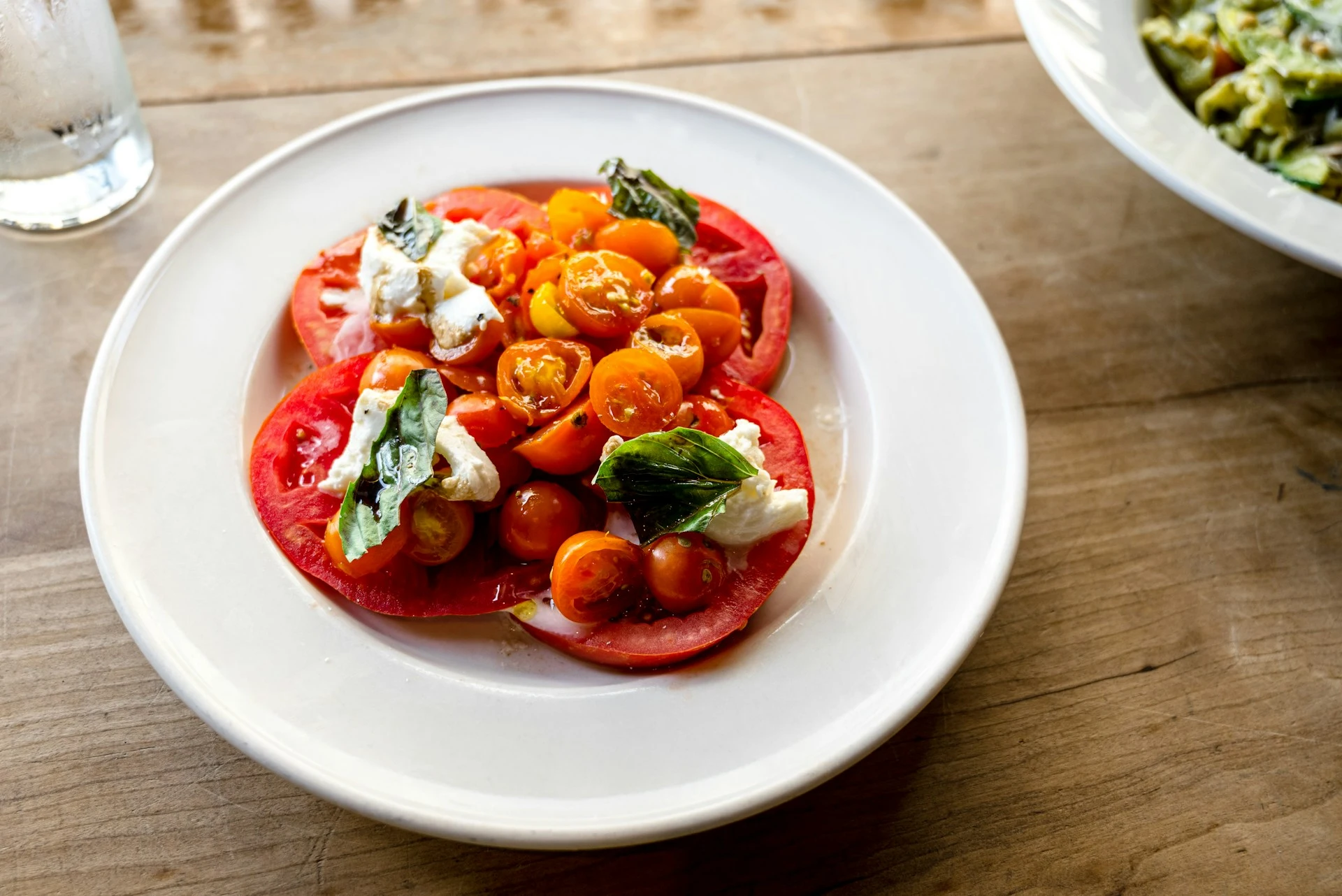A plate of summer vegetables