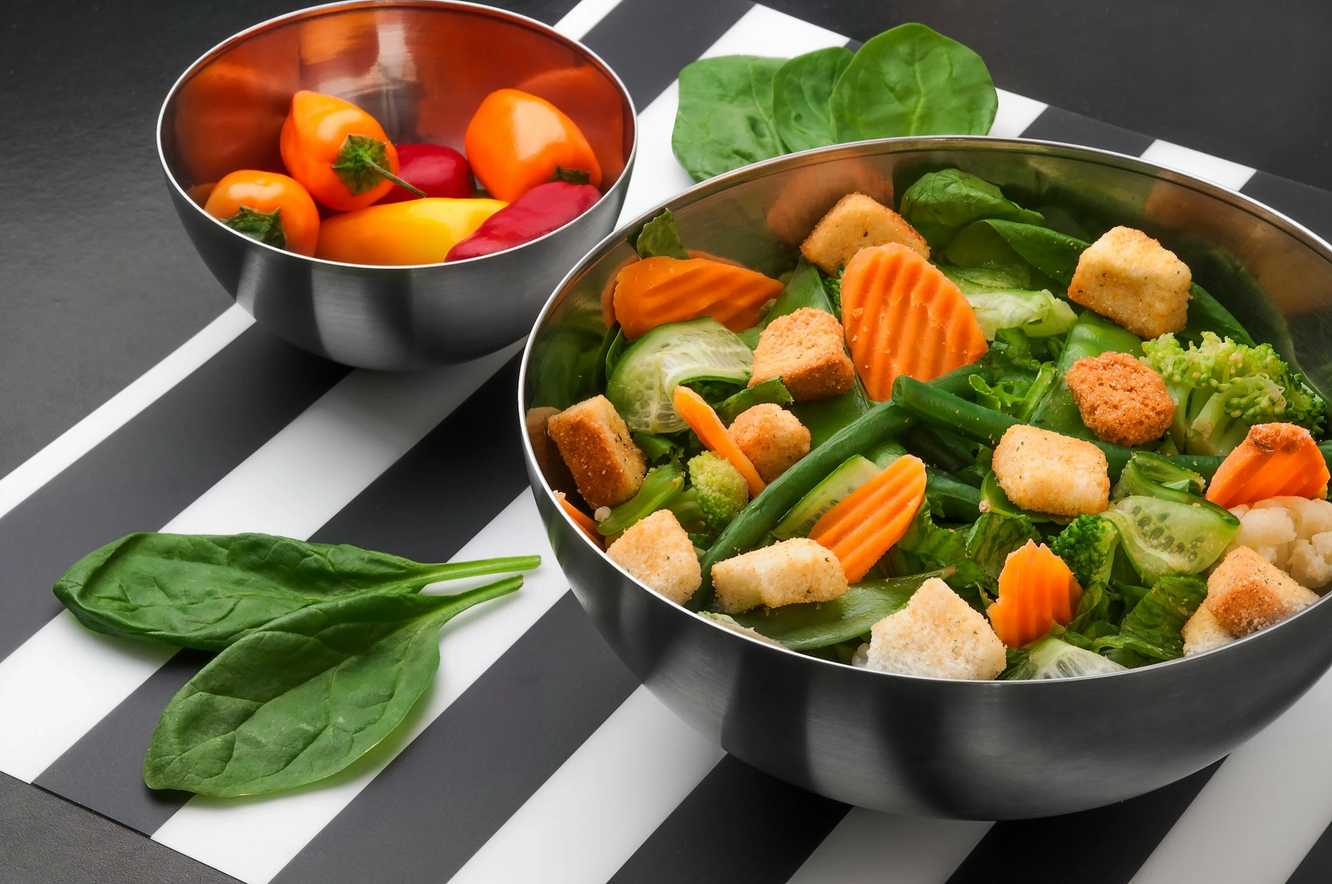 Frozen vegetables on a pan