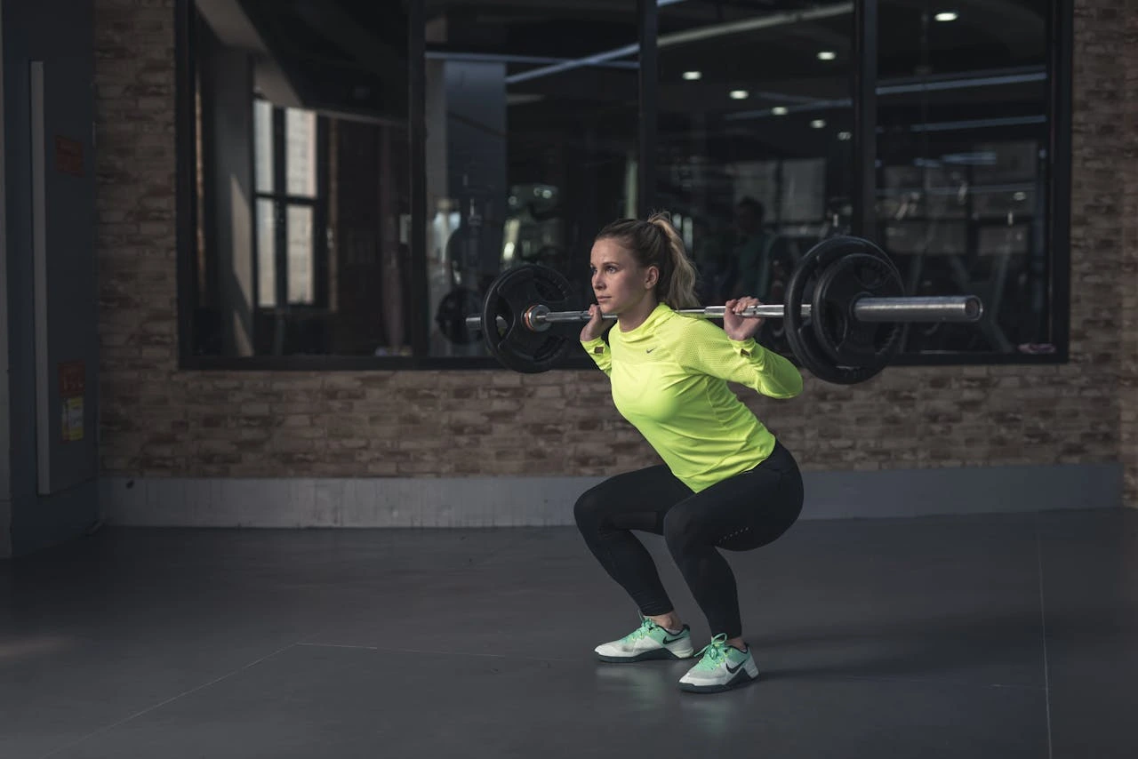 A woman working out