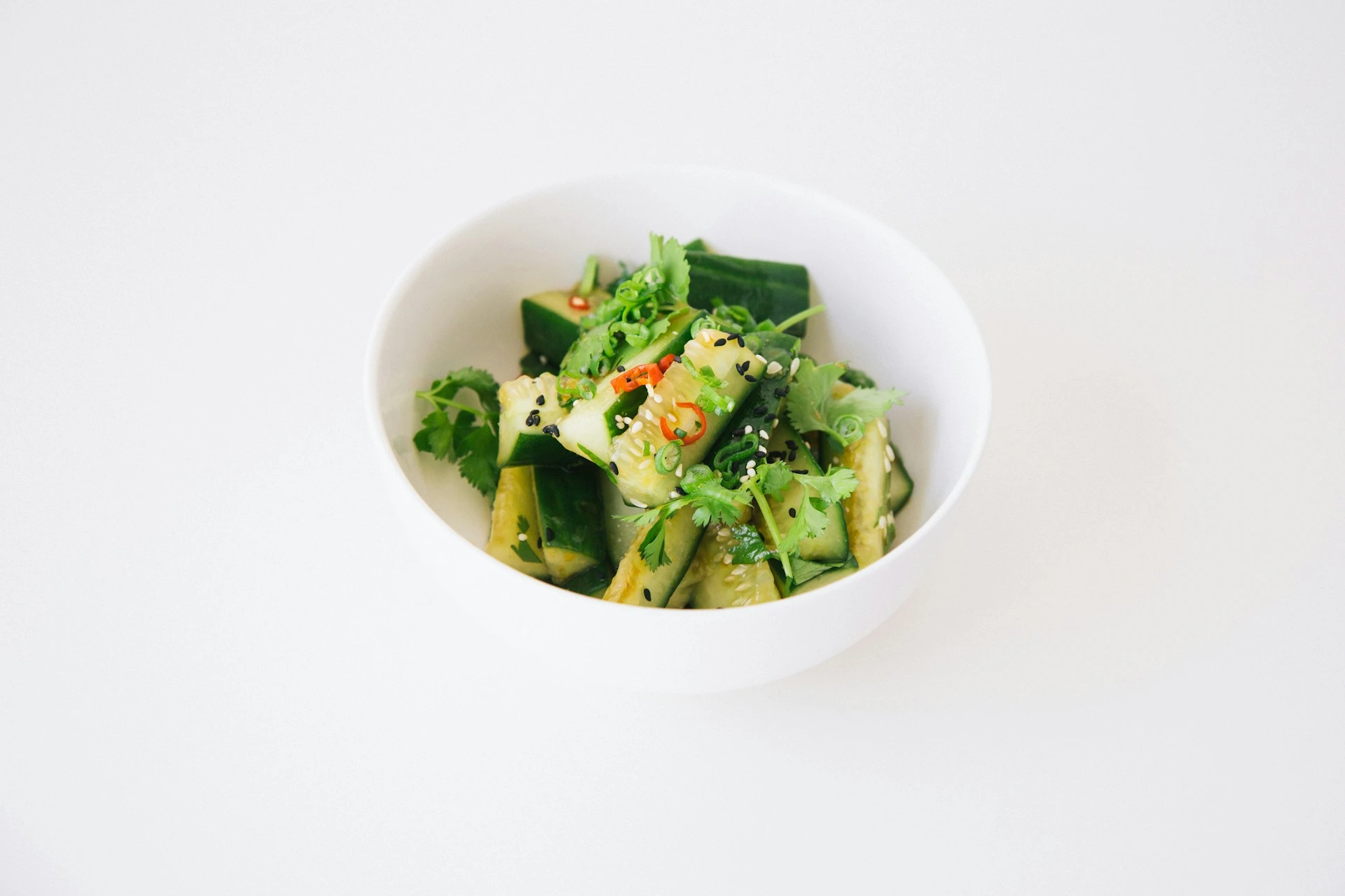 Bowl of cucumber salad