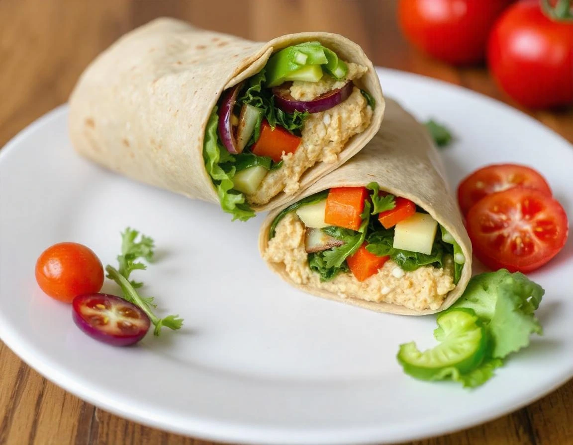 Hummus and veggie wrap