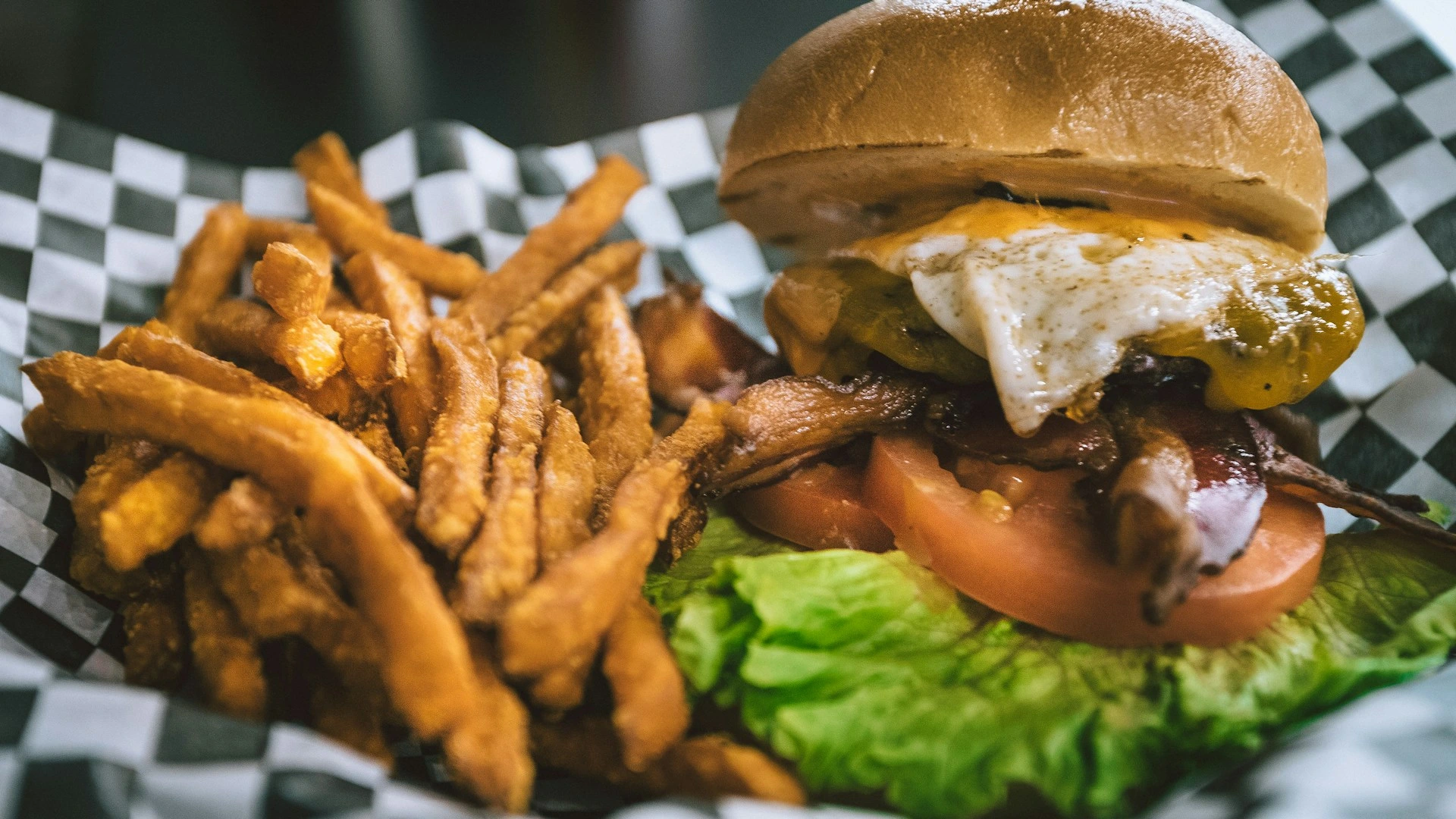 Burger and fries