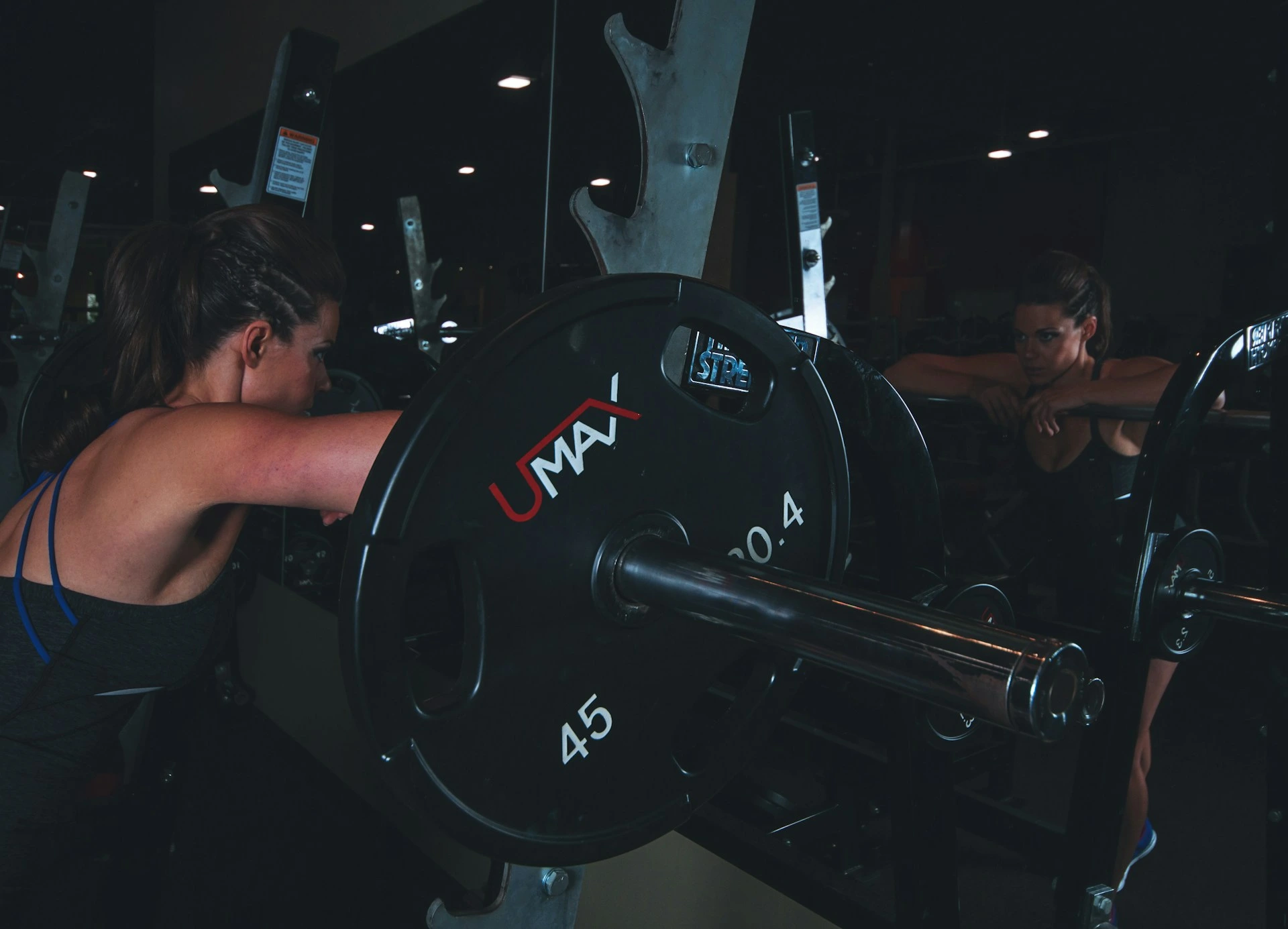 A woman working out