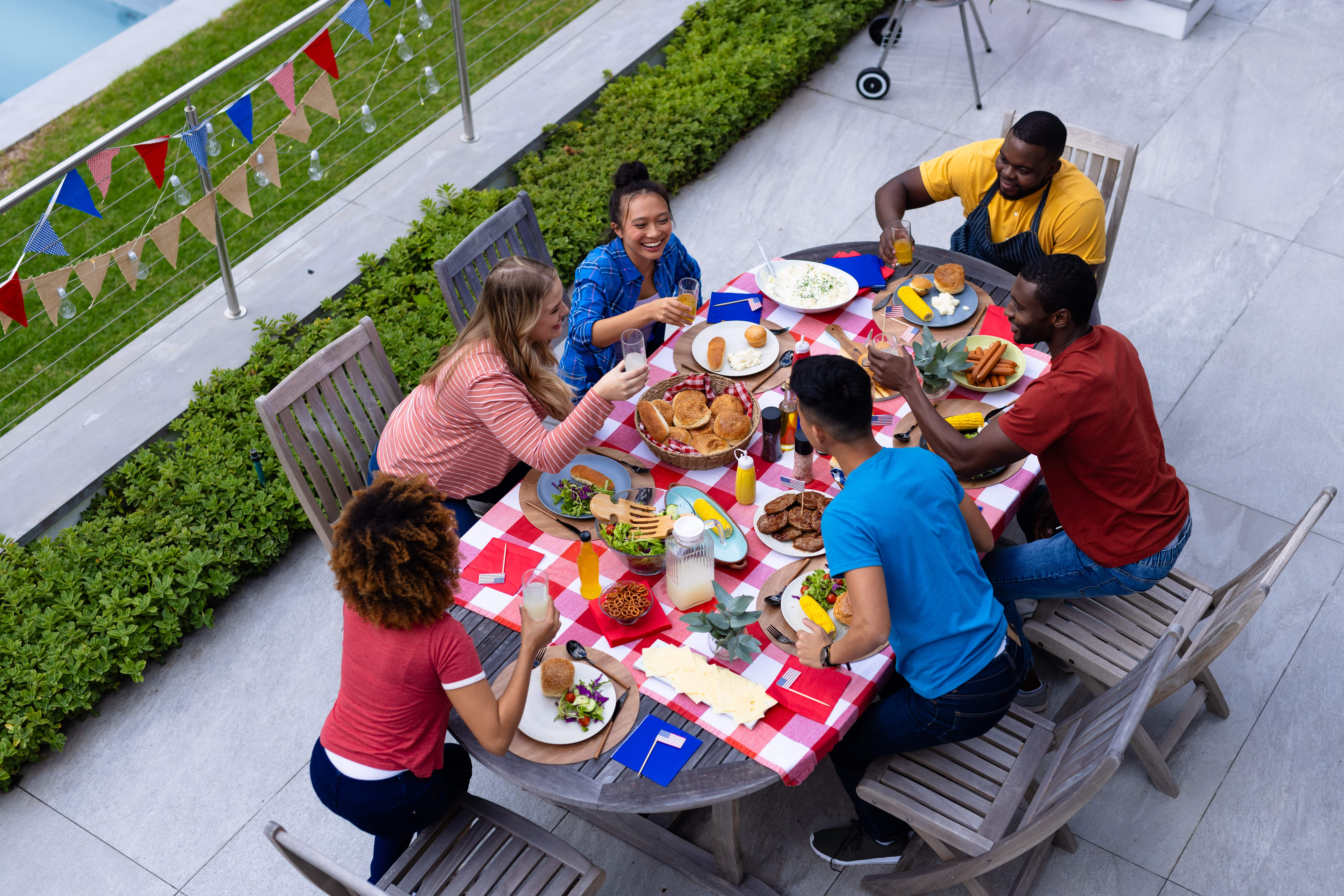 family at cookout