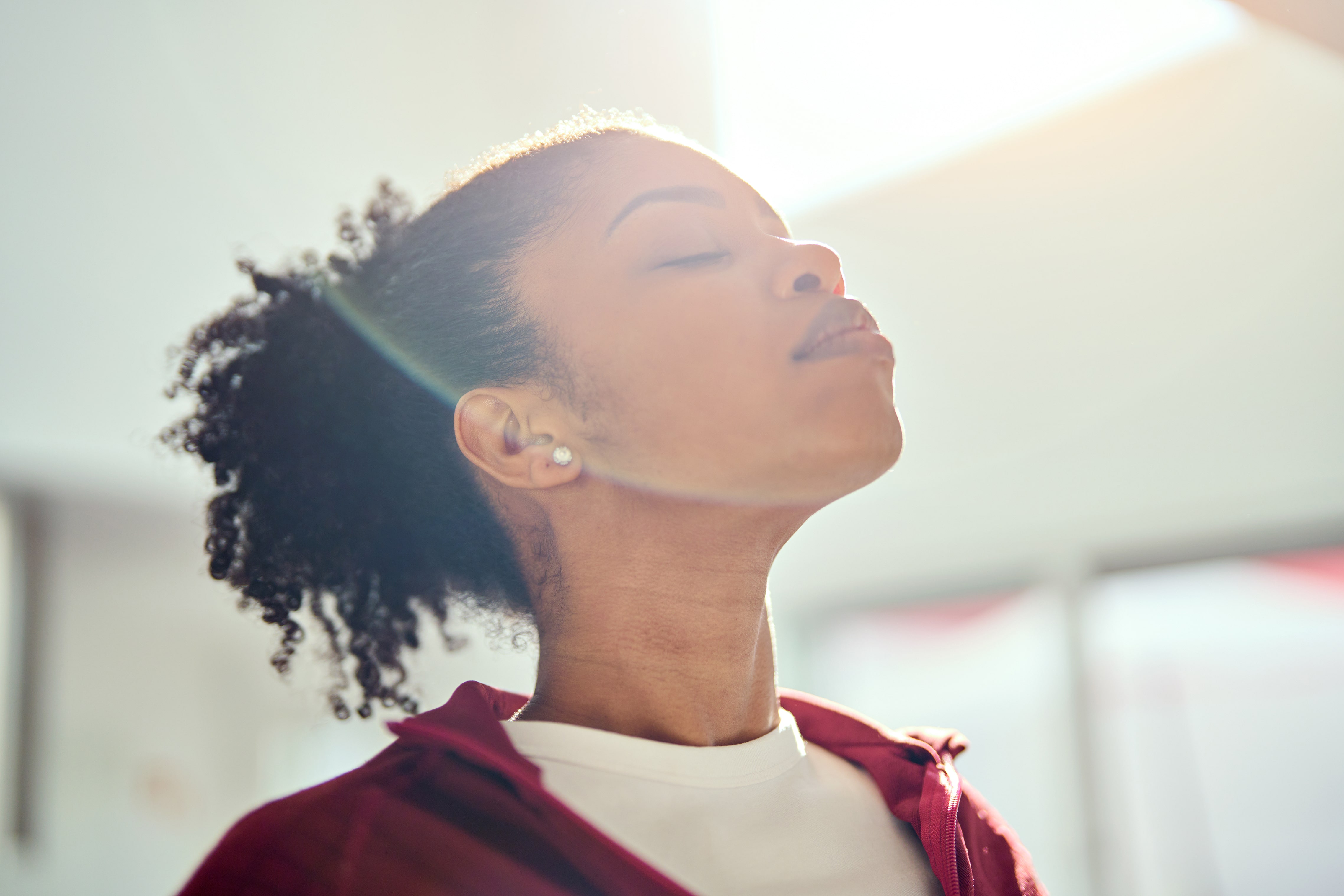 woman breathing