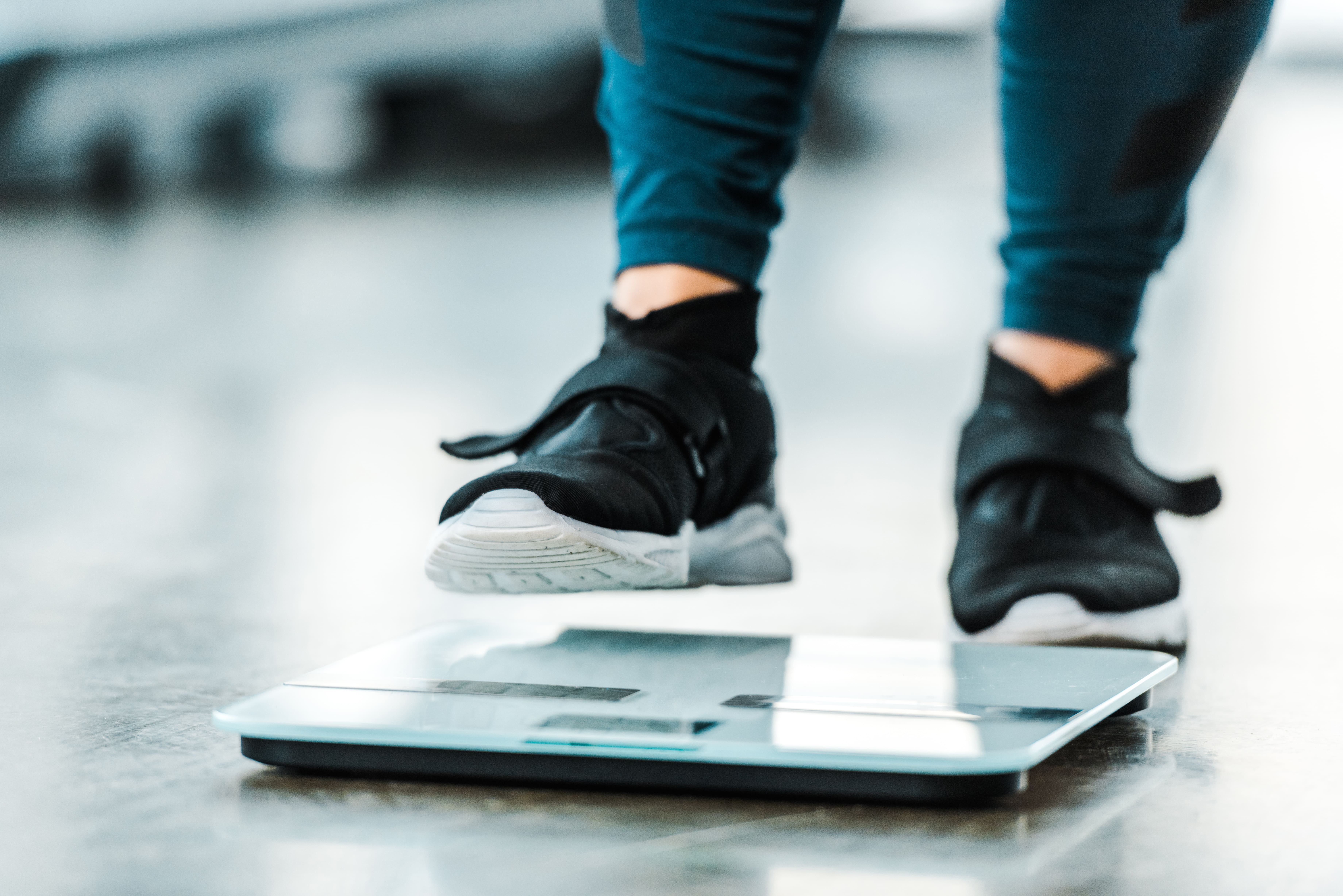 stepping on a scale
