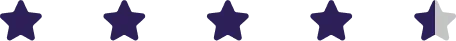 Five navy blue stars, with the last star partially filled
