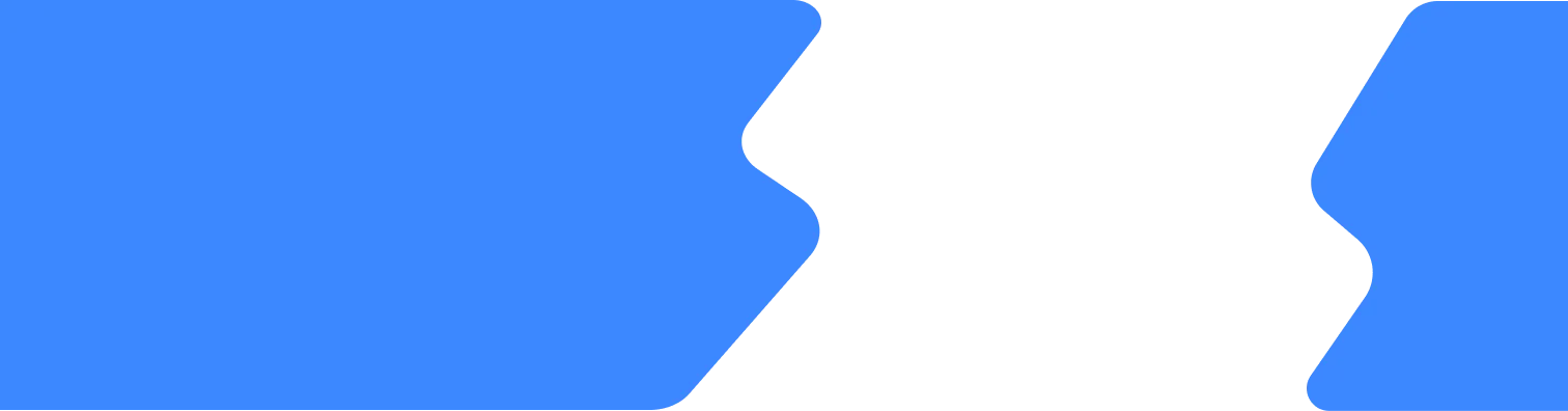 Abstract blue wavy shapes with curved edges on white background
