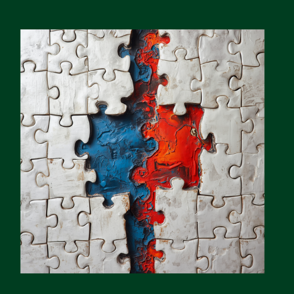Puzzle that is divided.