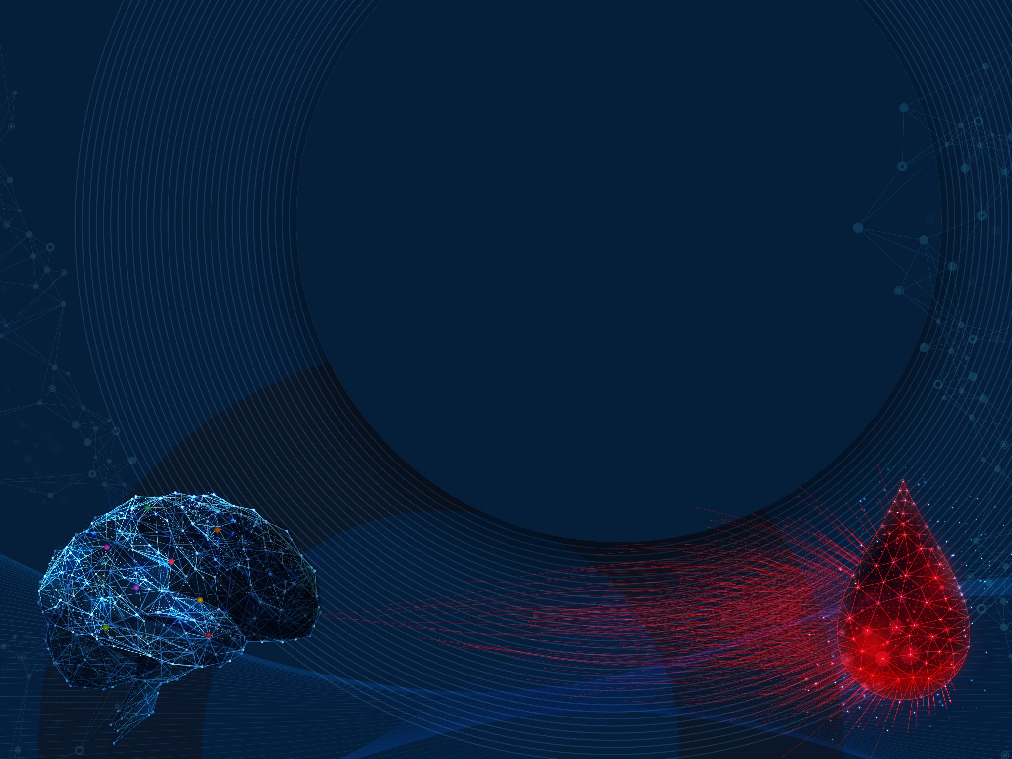 Neural network brain and blood drop illustration