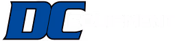 Logo with large blue letters DC followed by the word EQUIPMENT in white text.